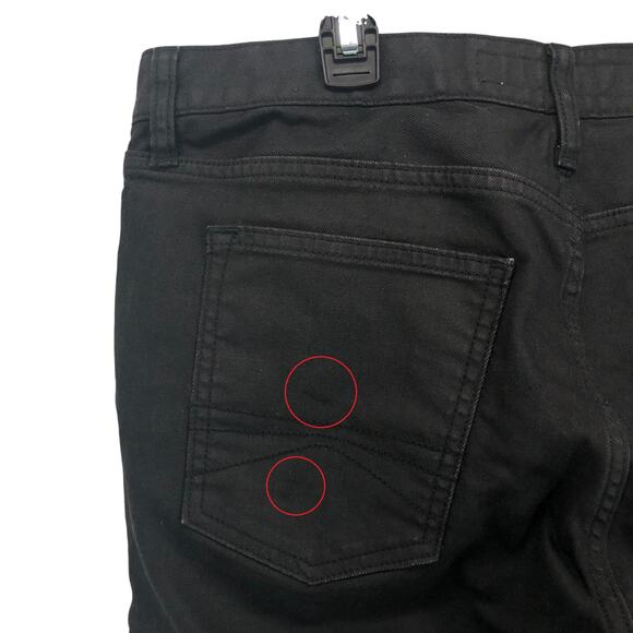 Express Jeans Rocco Slim Fit Skinny Leg Moto Black Grunge Mens 33x32 Act 35x30.5 - Picture 7 of 10